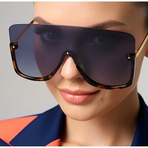 Oversized Shield Sunglasses Fashion Visor Sunglasses Trendy‎ Sun Glasses Women
